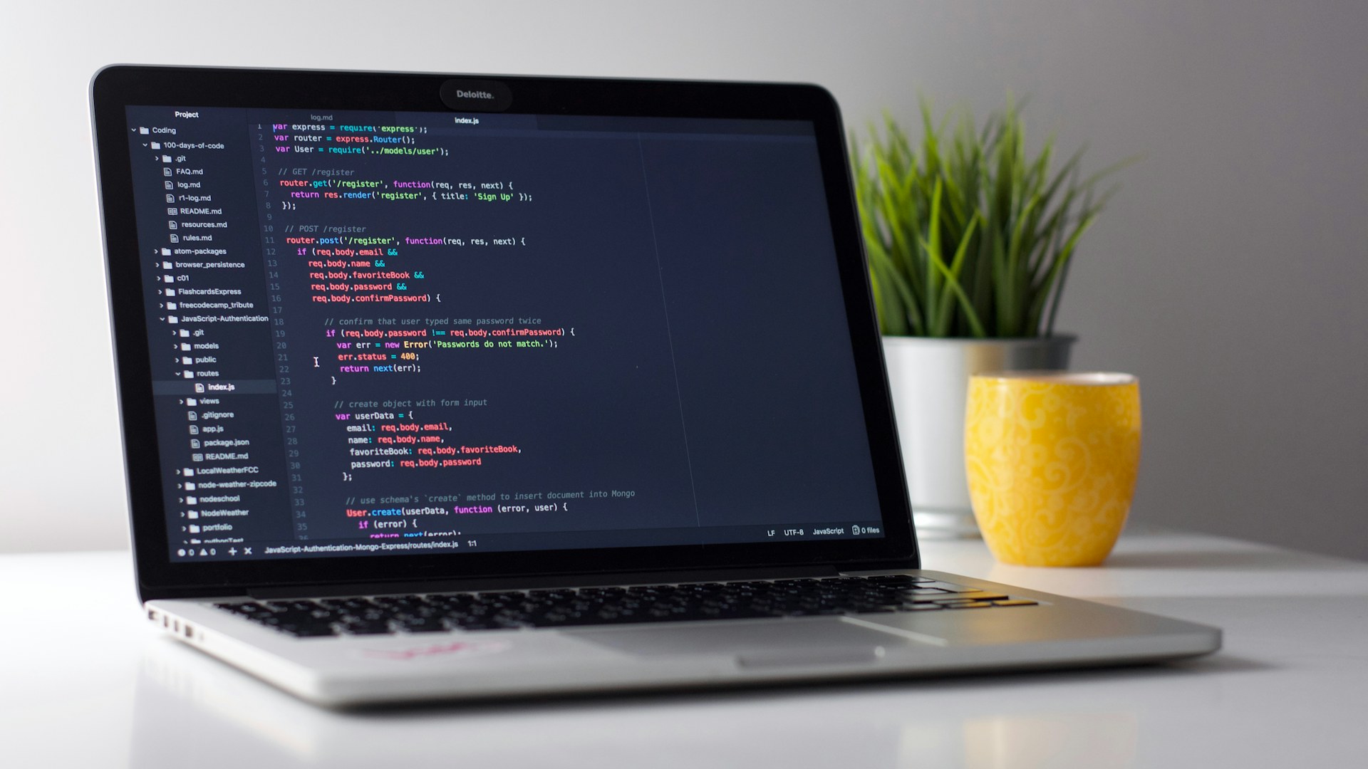 Code auf Bildschirm